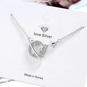 925 Stamp Silver Zircon Necklaces For Women