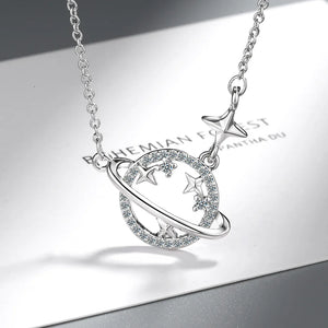 925 Stamp Silver Zircon Necklaces For Women