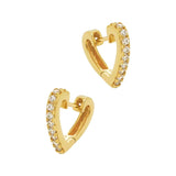 925 Sterling Silver Diamond Heart Stud Earrings for Women