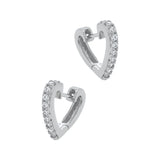 925 Sterling Silver Diamond Heart Stud Earrings for Women