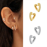 925 Sterling Silver Diamond Heart Stud Earrings for Women