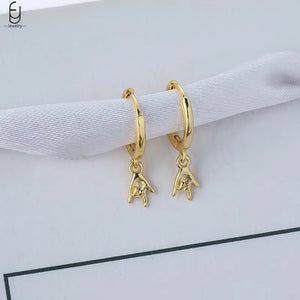 925 Silver Needle Roll Hip Hop Hoop Earrings for Women