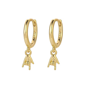 925 Silver Needle Roll Hip Hop Hoop Earrings for Women