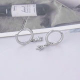 925 Silver Needle Roll Hip Hop Hoop Earrings for Women