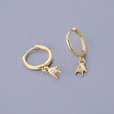 925 Silver Needle Roll Hip Hop Hoop Earrings for Women