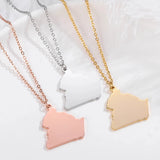 925 Sterling Silver Map Pendant Necklace Gift Jewelry