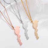 925 Sterling Silver Map Pendant Necklace Gift Jewelry