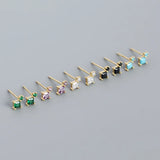 925 Sterling Silver Turquoise Colorful Stud Earrings for Women