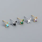 925 Sterling Silver Turquoise Colorful Stud Earrings for Women