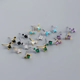 925 Sterling Silver Turquoise Colorful Stud Earrings for Women