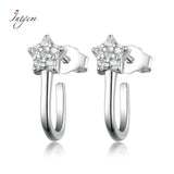 925 Silver Star Stud Earrings Sweet Fine Jewelry for Women