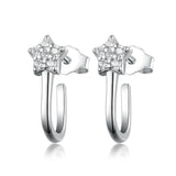 925 Silver Star Stud Earrings Sweet Fine Jewelry for Women