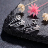 925 Silver Star Stud Earrings Sweet Fine Jewelry for Women