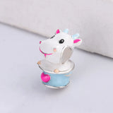 925 Sterling Silver Duck Enamel Charms for Bracelets