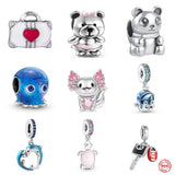 925 Sterling Silver Duck Enamel Charms for Bracelets