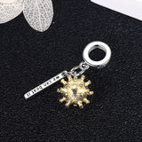 925 Sterling Silver Classic Golden Charm Bead Victory Over Disease