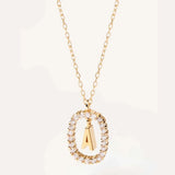 925 Sterling Zircon CZ Alphabet Necklace Women Initial Choker