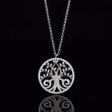 Crystal Tree Pendant Necklace for Women