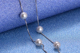 925 Sterling Silver Freshwater Pearl Pendant Necklace Long Chain Necklace