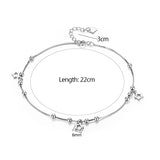 925 Silver Box Chain Star Anklet for Women