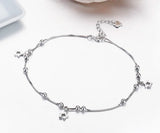 925 Silver Box Chain Star Charm Anklet for Women Girls