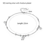 925 Silver Box Chain Star Charm Anklet for Women Girls