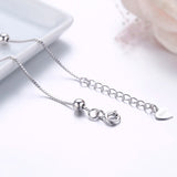 925 Silver Heart Cut Ball Anklet for Women