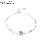 925 Silver Heart Cut Ball Anklet for Women
