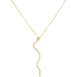 925 Silver CZ Snake Pendant Necklace Women Zircon Punk Style Choker Jewelry