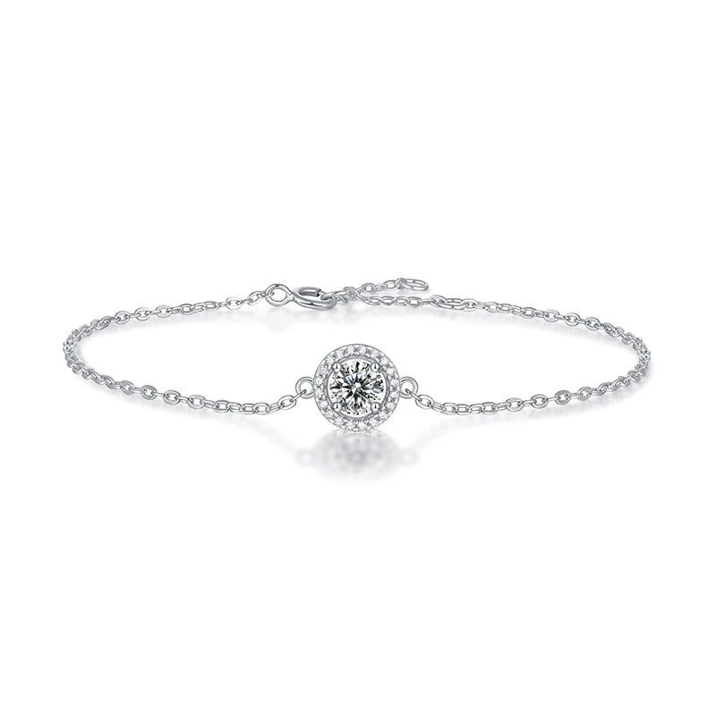 925 Silver 0.5 Moissanite Bracelet Women's Engagement Anniversary Gift