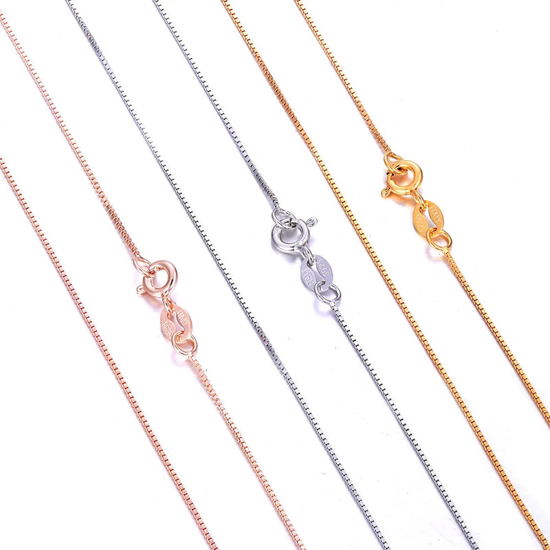925 Sterling Silver 0.7MM Box Chain Necklace