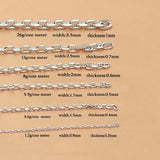 925 Sterling Silver 0.9/1.5/1.7/2/2.5/3.5mm O Chain for Bracelet Necklace