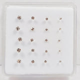 925 Silver Crystal Nose Stud Set 20pcs