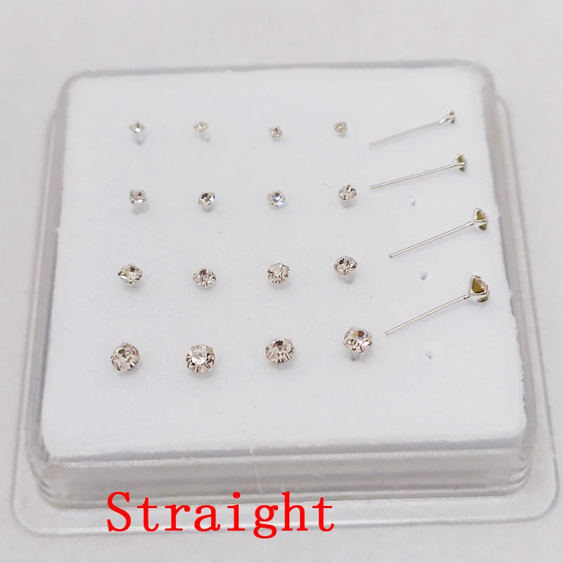 925 Silver Crystal Nose Stud Set 20pcs
