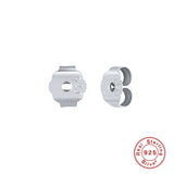 925 Sterling Silver 10Pcs Earring Backs Stud Ear Plug Stopper Jewelry Finding