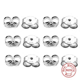 925 Sterling Silver 10Pcs Earring Backs Stud Ear Plug Stopper Jewelry Finding