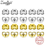 925 Sterling Silver 10Pcs Earring Backs Stud Ear Plug Stopper Jewelry Finding