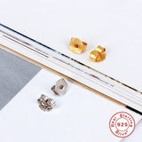 925 Sterling Silver 10Pcs Earring Backs Stud Ear Plug Stopper Jewelry Finding