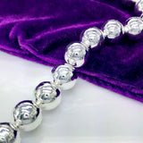 925 Silver 10mm Bead Bracelet Women Charm Jewelry