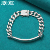 925 Silver 10mm Sideways Bracelet Wedding Jewelry