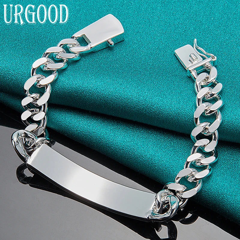 925 Silver 10mm Sideways Bracelet Wedding Jewelry