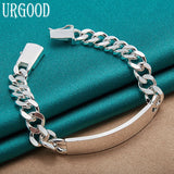 925 Silver 10mm Sideways Bracelet Wedding Jewelry