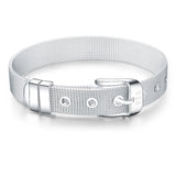 925 Silver 10mm Strap Bracelet Women Gift Jewelry Bangles