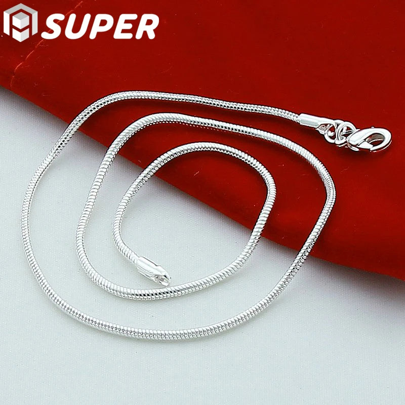 925 Silver 10pcs/Lot 1.2mm Snake Chain Necklace For Woman Man