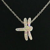 925 Silver Opal Dragonfly Pendant Necklace