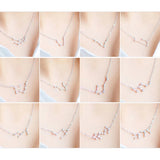 925 Silver Zodiac Zircon Horoscope Astrology Necklace