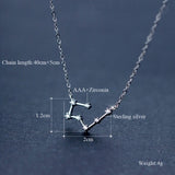 925 Silver Zodiac Zircon Horoscope Astrology Necklace