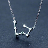 925 Silver Zodiac Zircon Horoscope Astrology Necklace