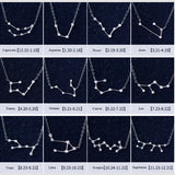 925 Silver Zodiac Zircon Horoscope Astrology Necklace