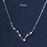 925 Silver Zodiac Zircon Horoscope Astrology Necklace